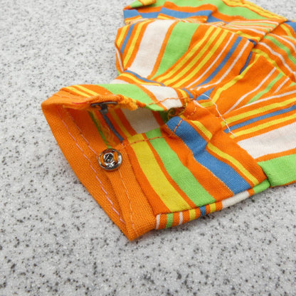 Barbie Doll Size Skirt Orange Multicolor Striped Flared Pleated 80s