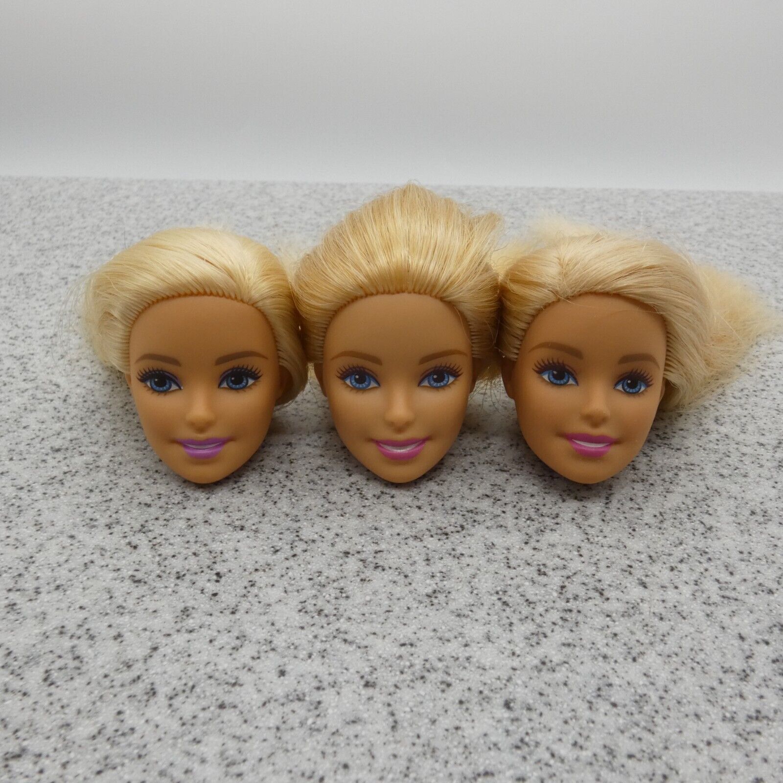 Barbie Doll Head Lot of 3 Millie Face Blonde Blue Eyes Medium Light Skin J294