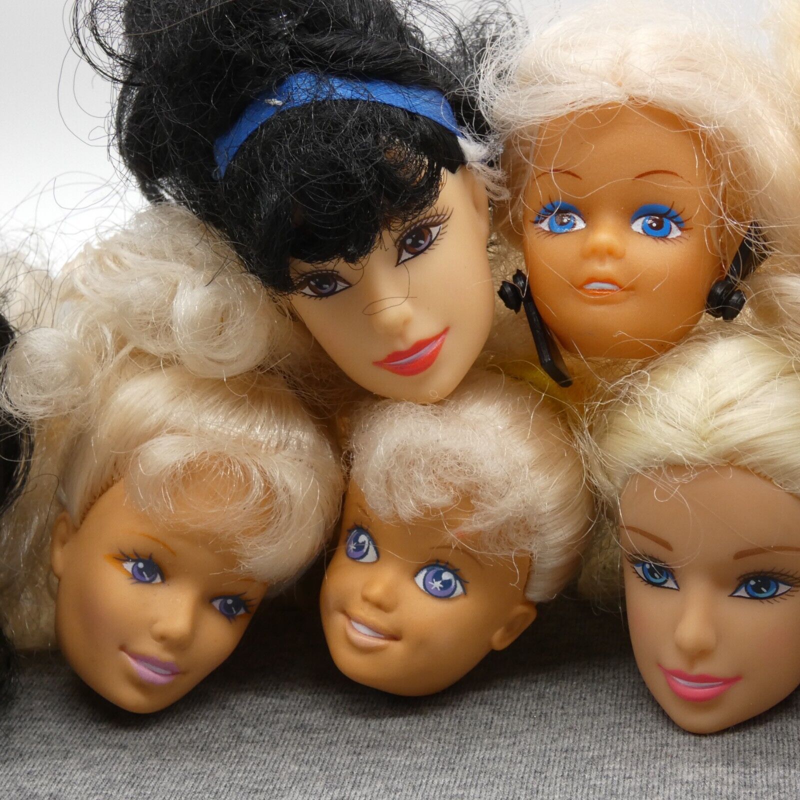 Barbie Size Doll Lot of 11 Heads Snow White Cinderella Belle Marie Osmond Clones