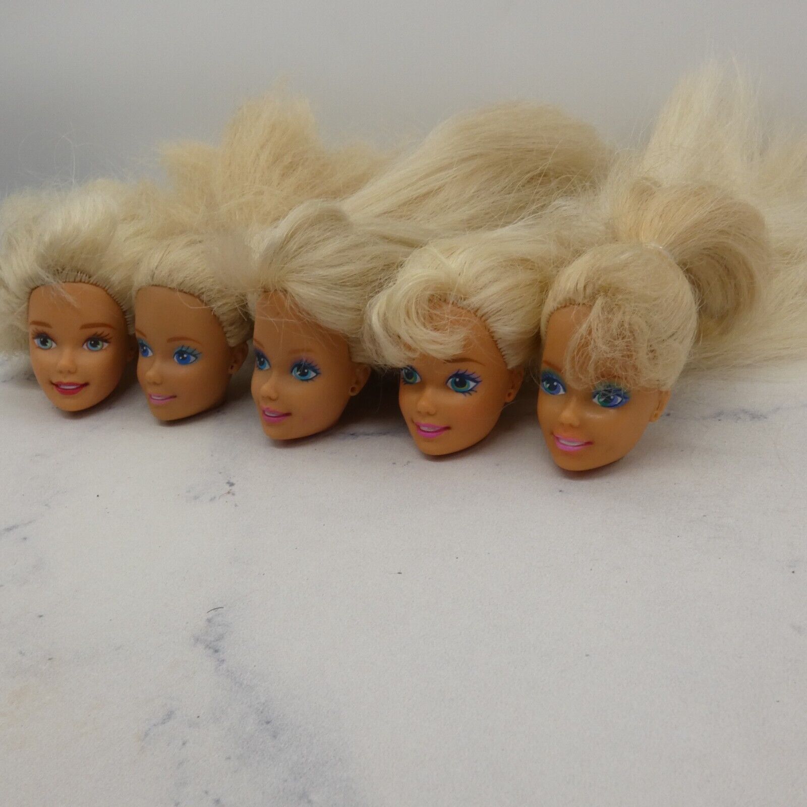 Barbie Doll Head Lot of 5 Heads SuperStar Long Blonde 80s 90s Mattel JY2