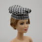 Barbie Doll Size Black White Houndstooth Hat Beret Fits 11 And 12 Inch Dolls