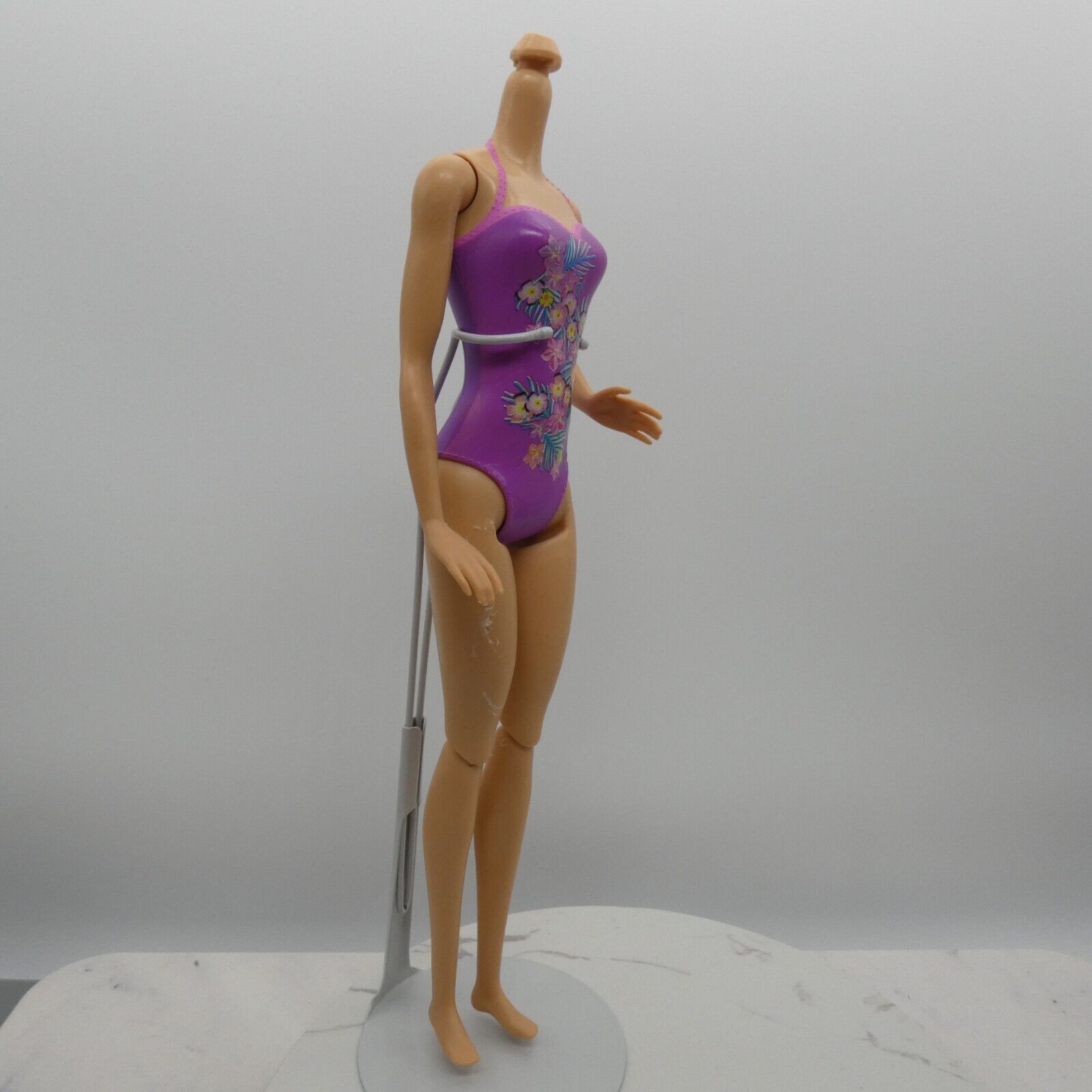 Barbie Doll Body Only Medium Light Skin Purple Suit 2016 Pup Pool Mattel DMC32