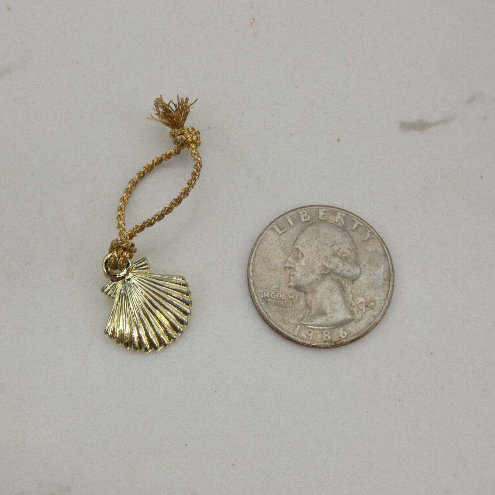 Barbie Doll Necklace Gold Tone Seashell Pendant Jewelry Tropical Accessory