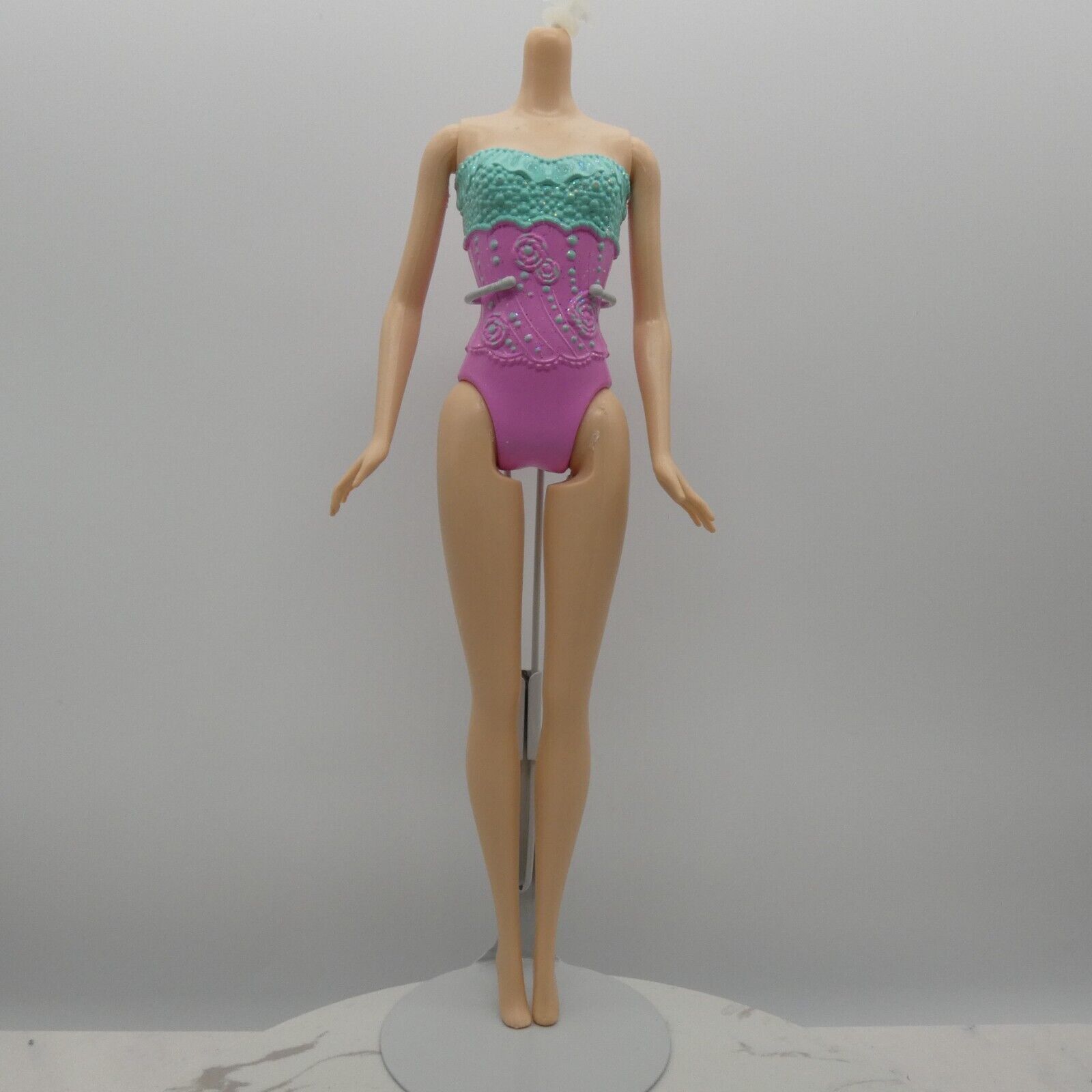 Barbie Doll Body Only Medium Light Skin Pink Molded Suit Candy Kingdom FCH48