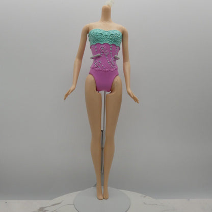 Barbie Doll Body Only Medium Light Skin Pink Molded Suit Candy Kingdom FCH48