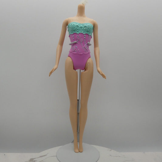 Barbie Doll Body Only Medium Light Skin Pink Molded Suit Candy Kingdom FCH48