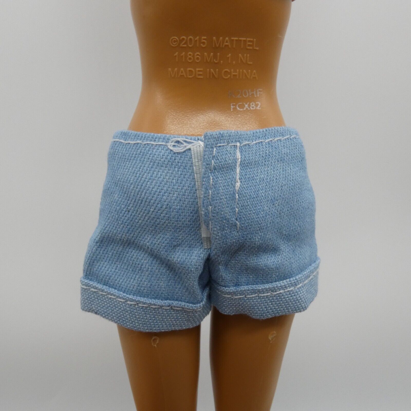 Barbie Doll Size Shorts Blue Jean Denim Like Light Wash Fits Fashionistas MTM