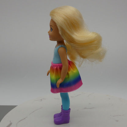 Barbie Dreamtopia Chelsea Doll Rainbow Skirt Purple Boots 2018 Mattel FRB14