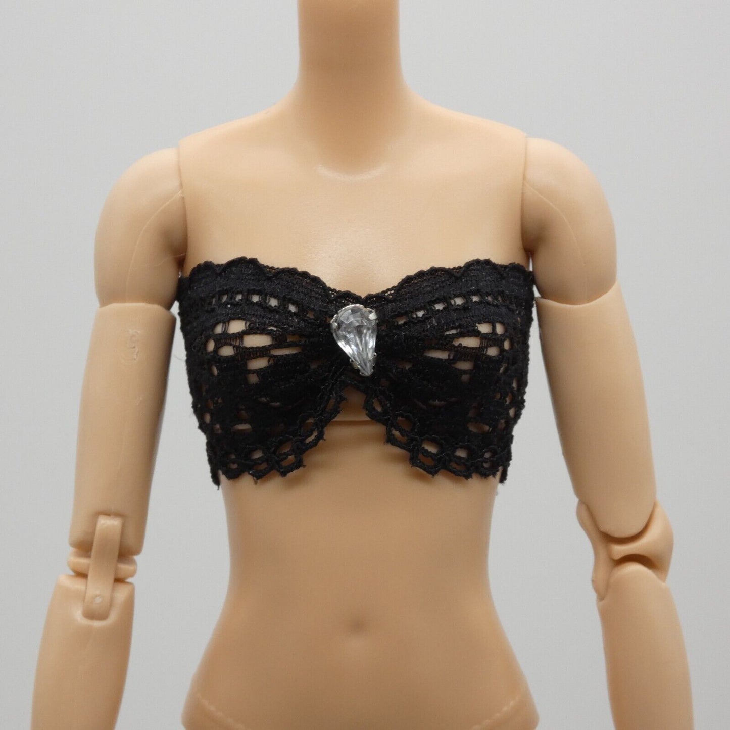 Barbie Doll Size Black Lace Bra With Gem Fits Model Muse And Made To Move