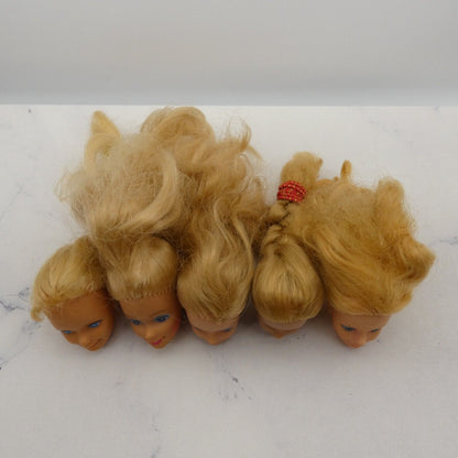 Barbie Doll Head Lot of 5 Heads SuperStar Blonde 70s 80s Beauty Secrets JY4