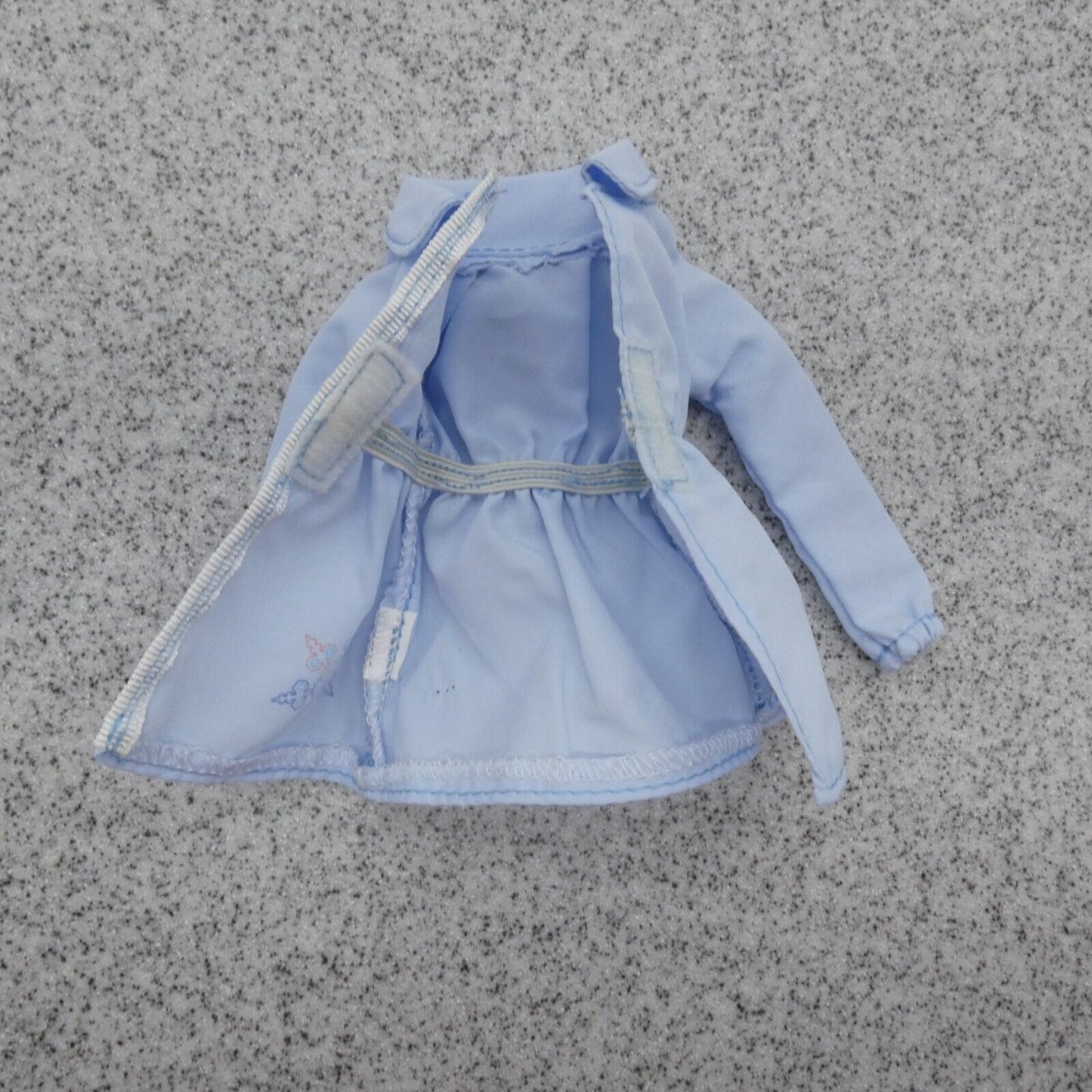 Barbie Doll Coat Jacket Blue Windbreaker Cinched Waist Long Sleeve Snowflake