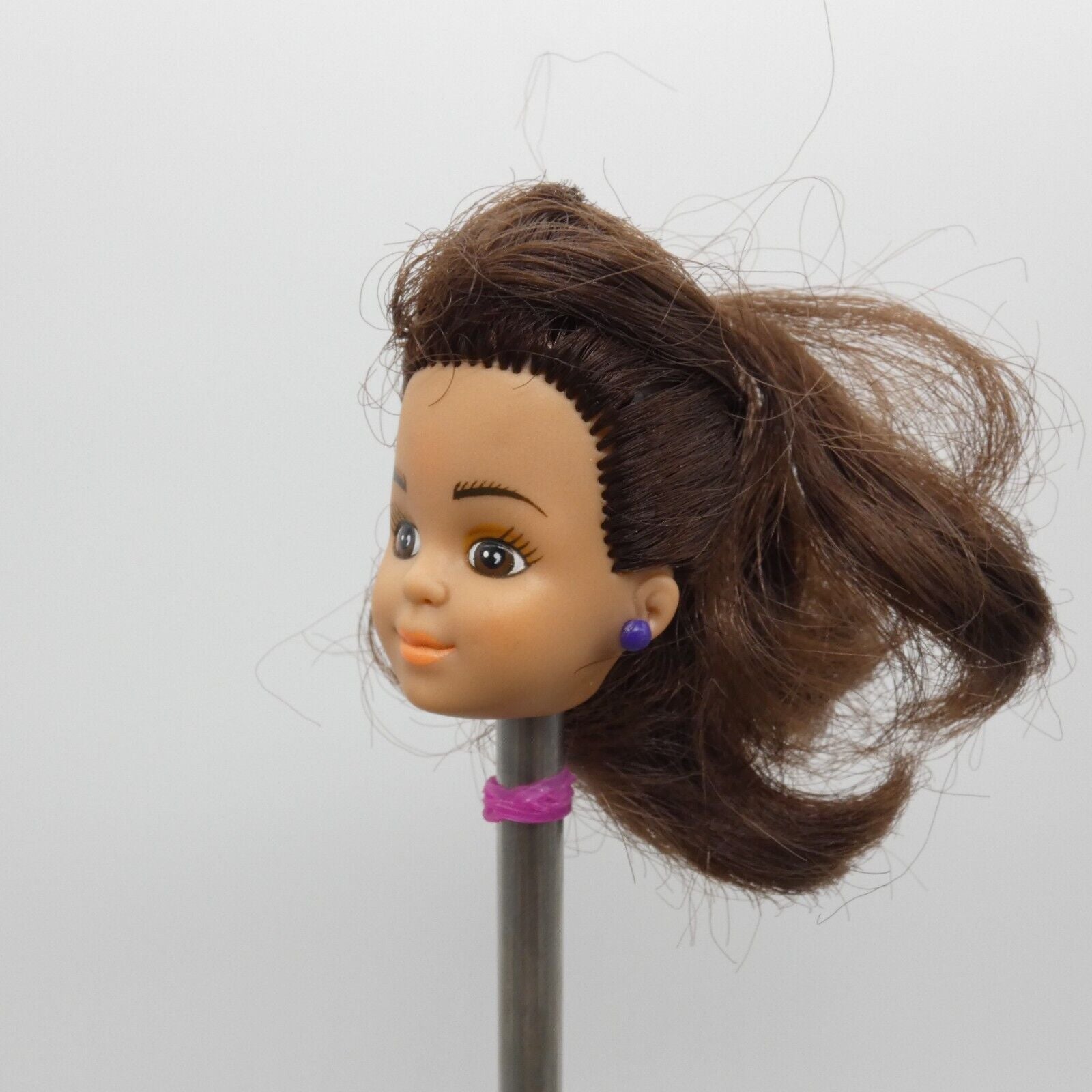 The Babysitters Club Kristy Doll Head Only 10" Brown Hair Ponytail 1991 Remco