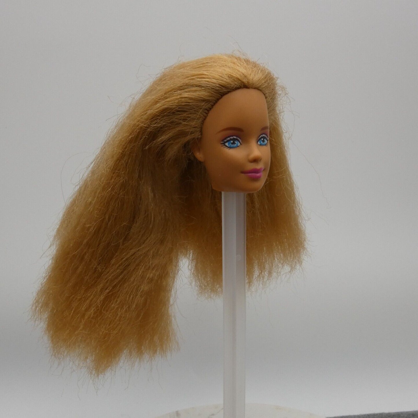 Barbie Mackie Face Doll Head Only Blonde Butterfly Art 1998 Mattel Crimped Hair