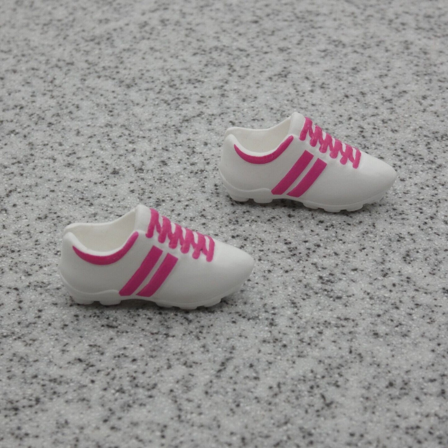 Barbie Careers Soccer Player Doll Cleats Shoes White Pink Stripes 2018 DVF69