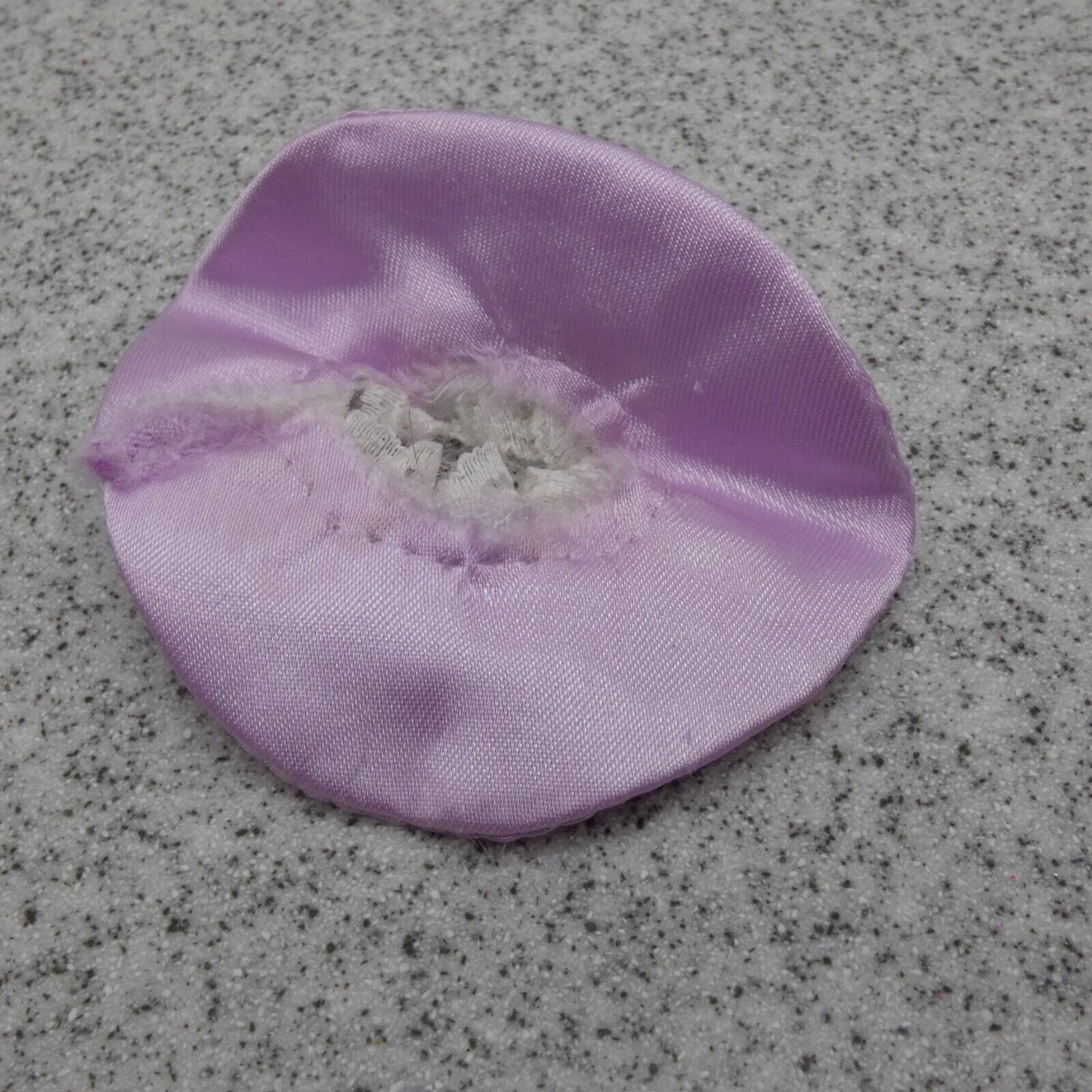 Barbie Doll Size Hat Headpiece or Collar Lavender White Lace Trim Brim only