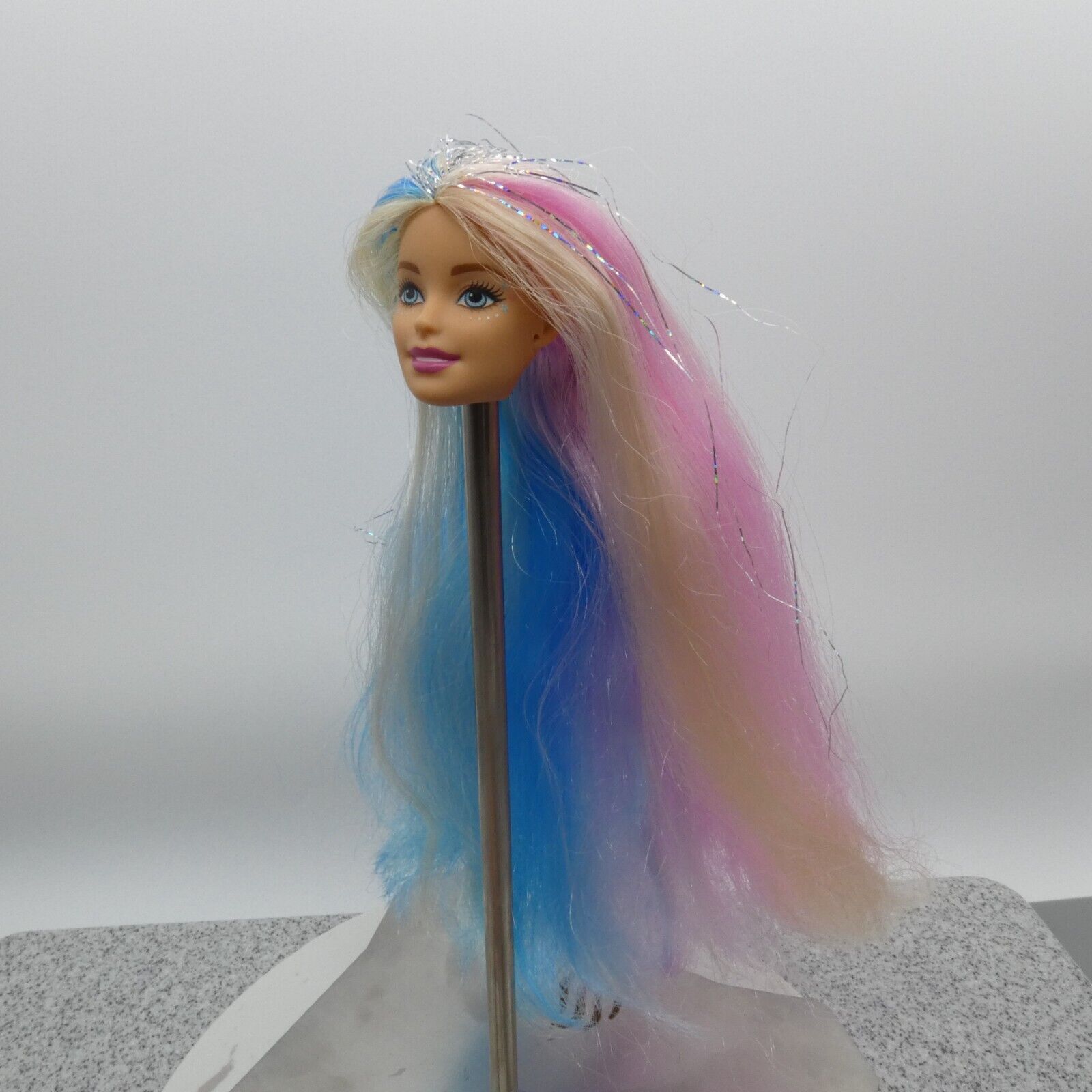 Barbie Fantasy Hair Doll Head Millie Face Pink Blue Blonde Hair 2020 GHN04 M03