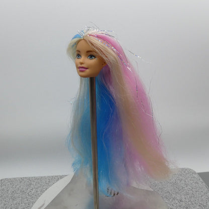 Barbie Fantasy Hair Doll Head Millie Face Pink Blue Blonde Hair 2020 GHN04 M03