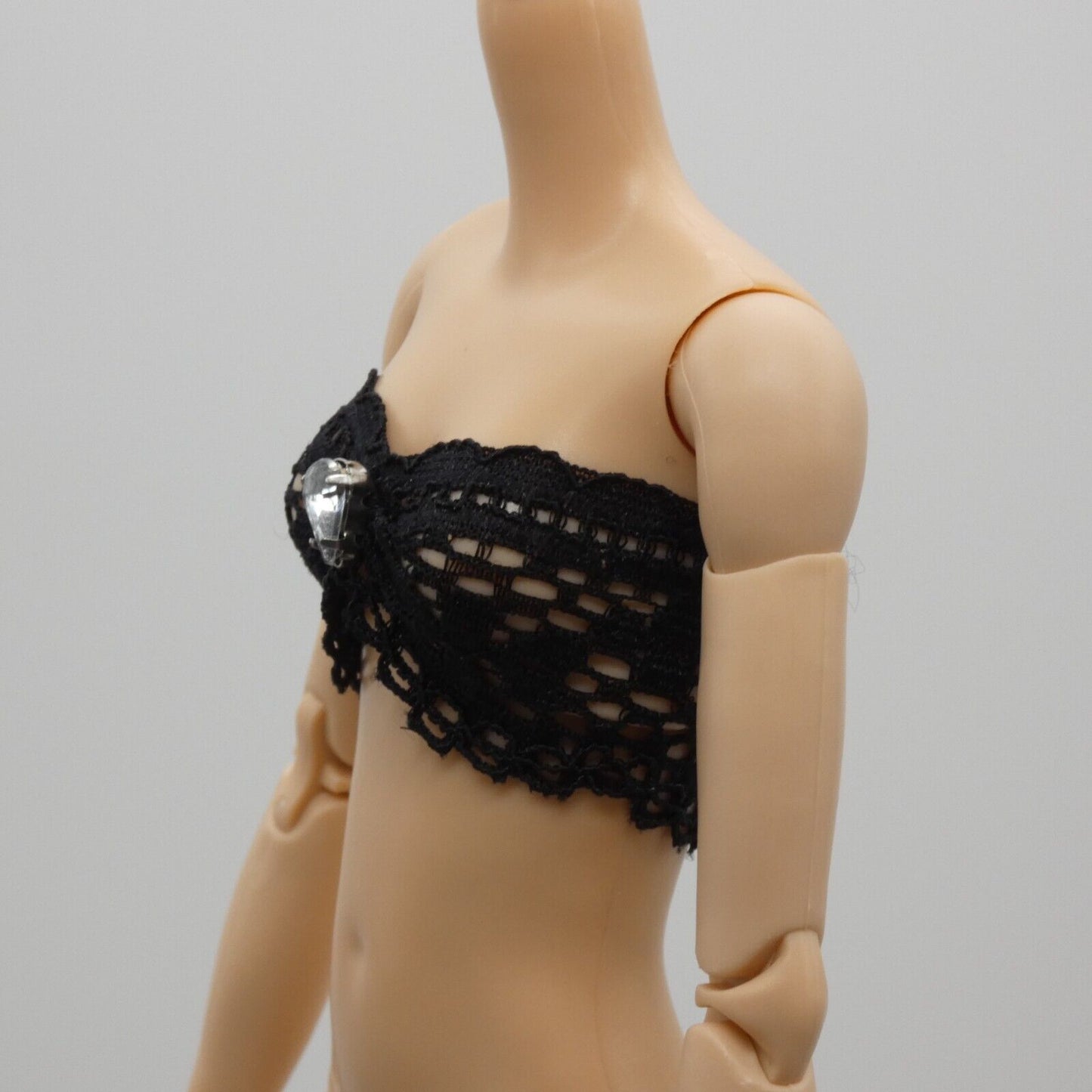 Barbie Doll Size Black Lace Bra With Gem Fits Model Muse And Made To Move