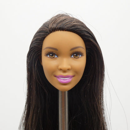 Barbie Glitter Hair Doll Head Nikki Face AA Medium Light Brown Skin 2015 CLG19