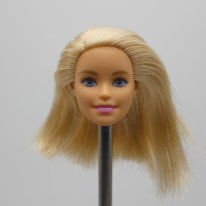 Barbie Fashion Doll Head Millie Face Blonde Blue Eyes Right Side Part Mattel