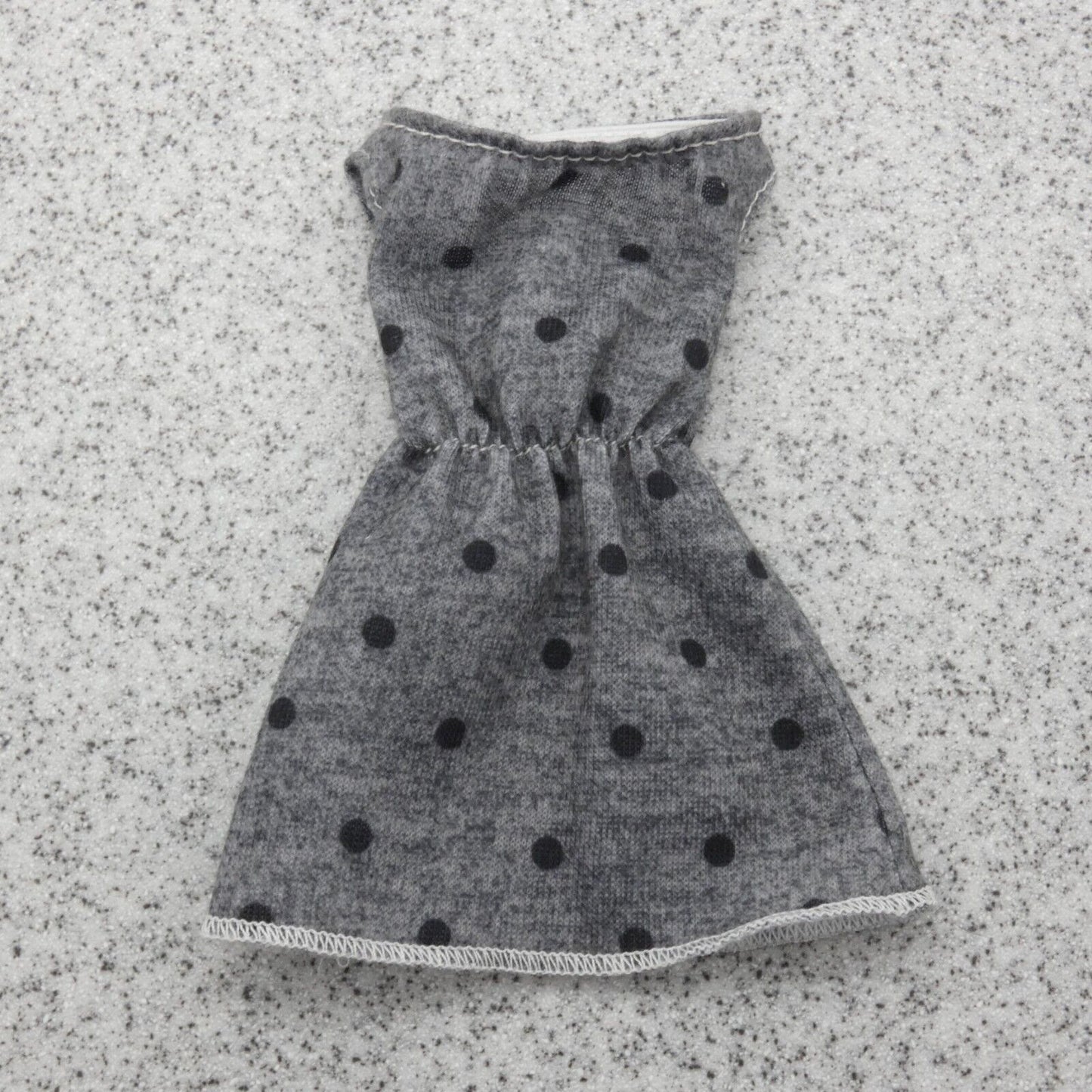 Barbie Doll Casual Sundress Dress Gray White Polka Dot Sleeveless 2019 GBK12