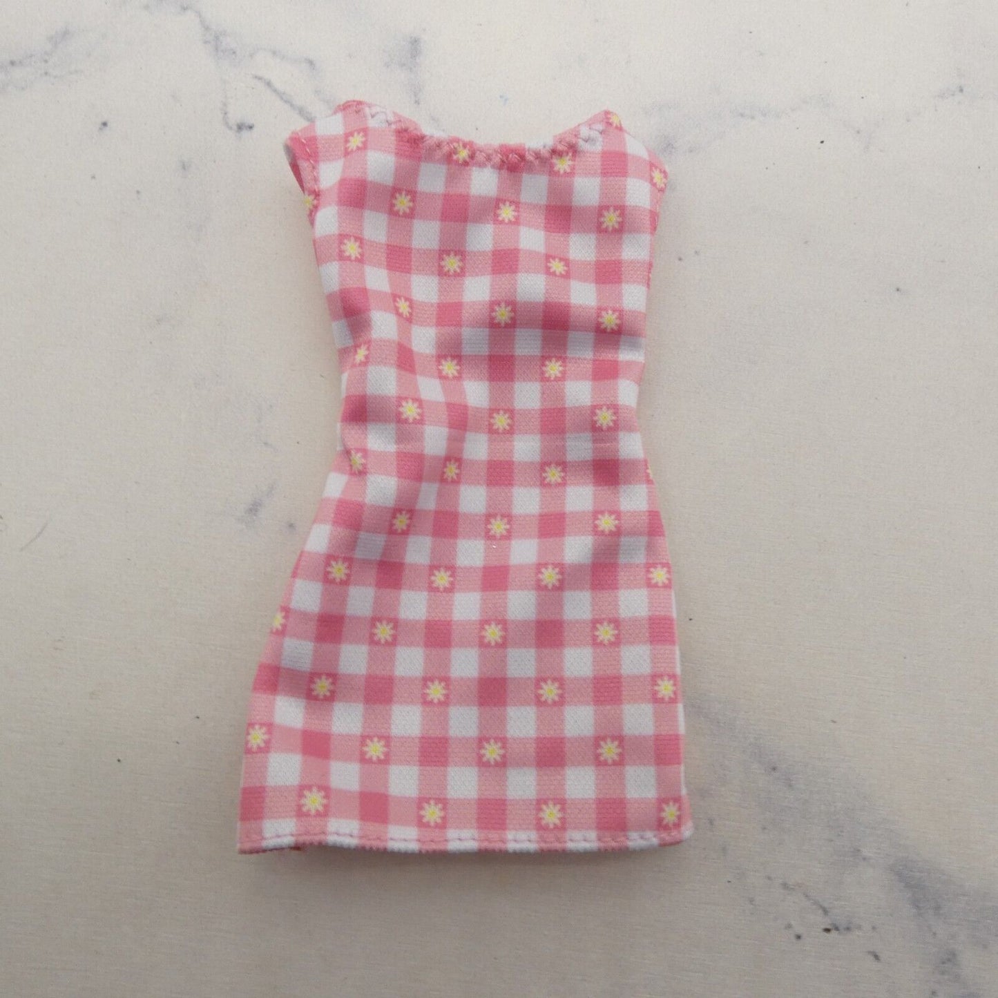 Barbie Doll Dress Pink White Gingham Checkered 2021 Newborn Pups Playset HCK75