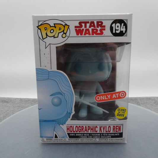 Funko Pop Holographic Kylo Ren Bobble Head Star Wars 194 Glows In The Dark GITD