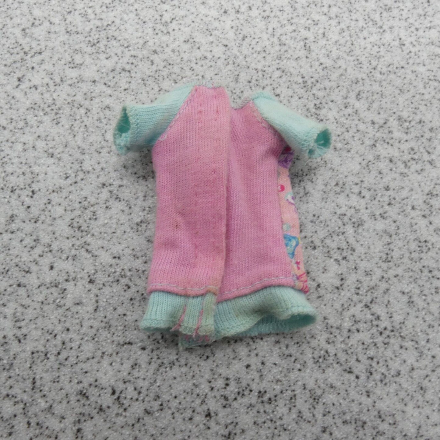 Skipper Doll Size Shirt Top Pink Aqua Trim Short Sleeve Teddy Bears