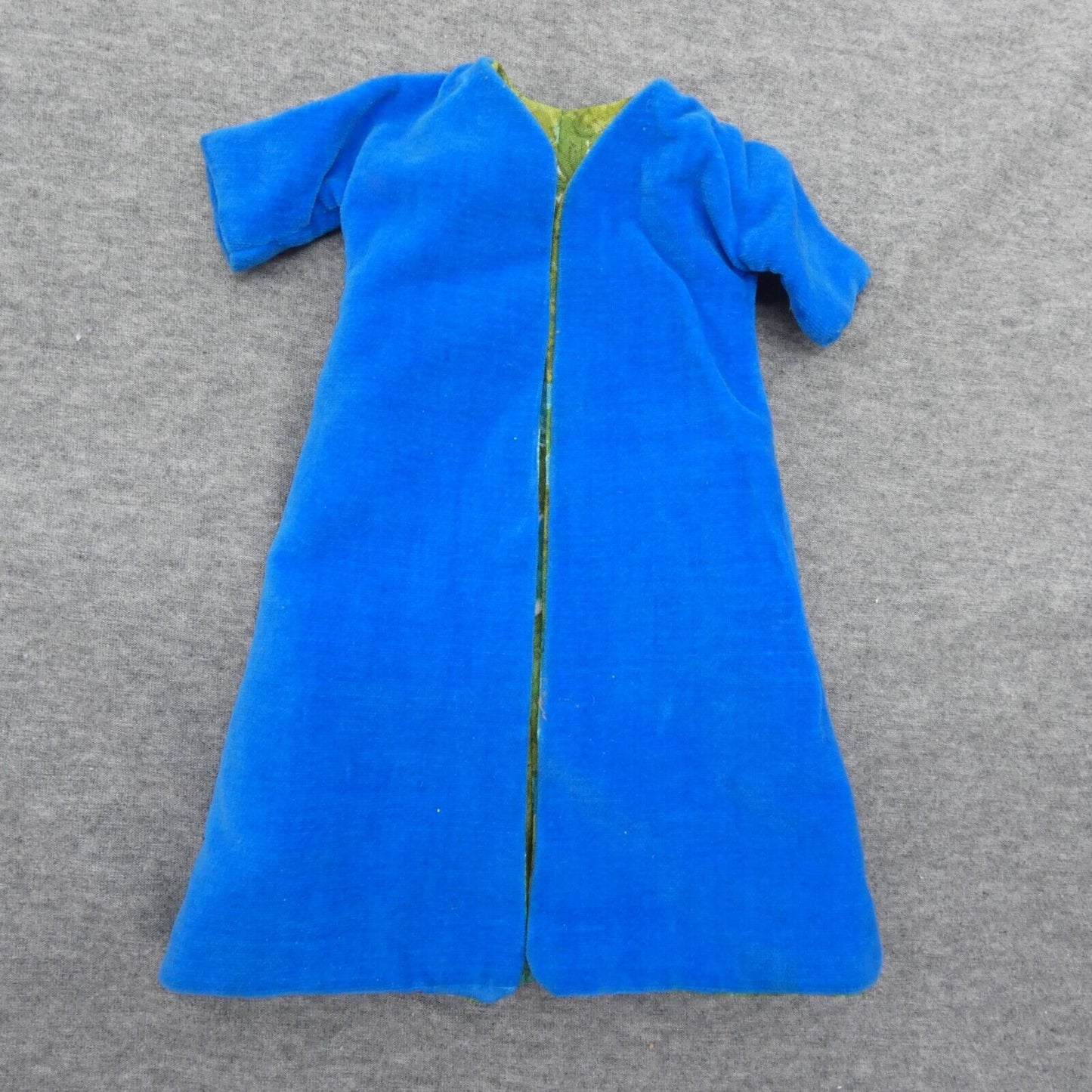 Barbie Doll Size Evening Coat Jacket Blue Full Length 3/4 Sleeve Handmade