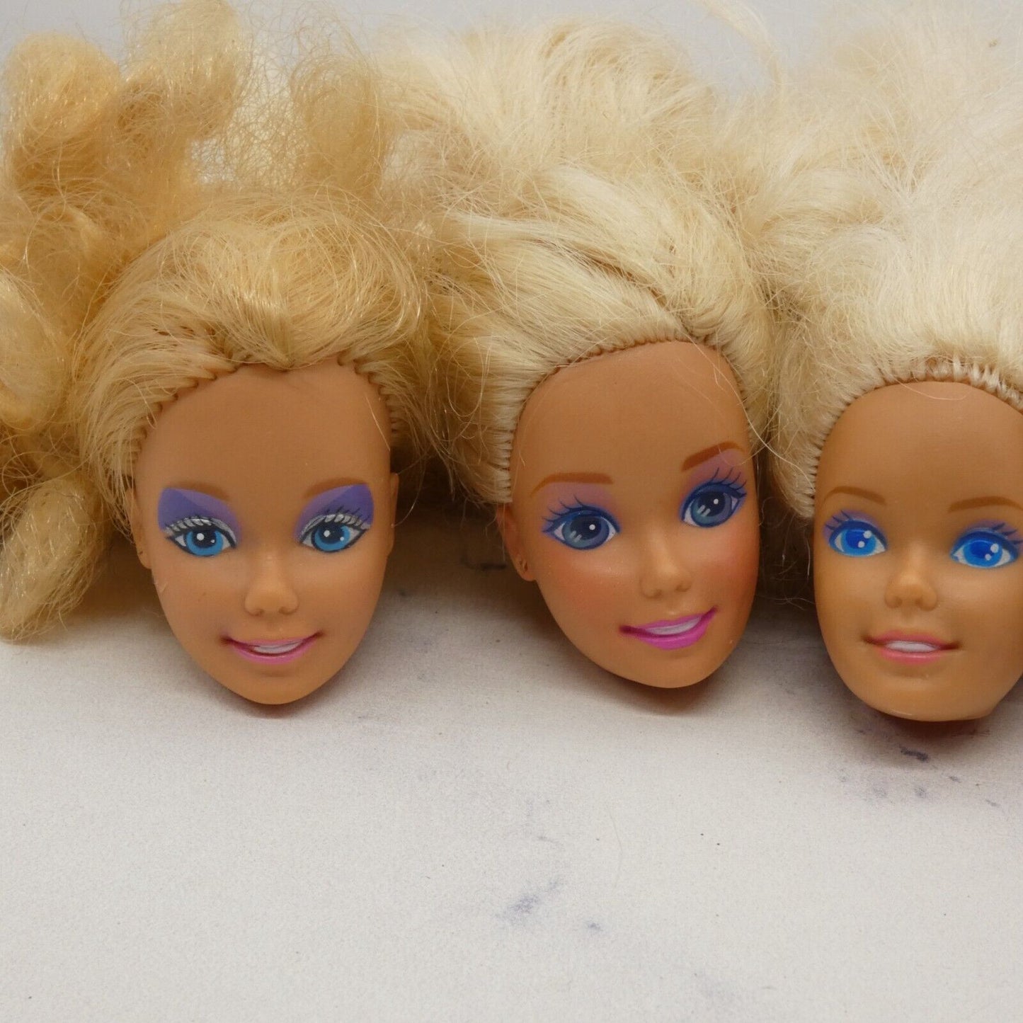 Barbie Doll Head Lot of 5 Heads SuperStar Blonde 80s 90s Rockers Blue Green Eyes