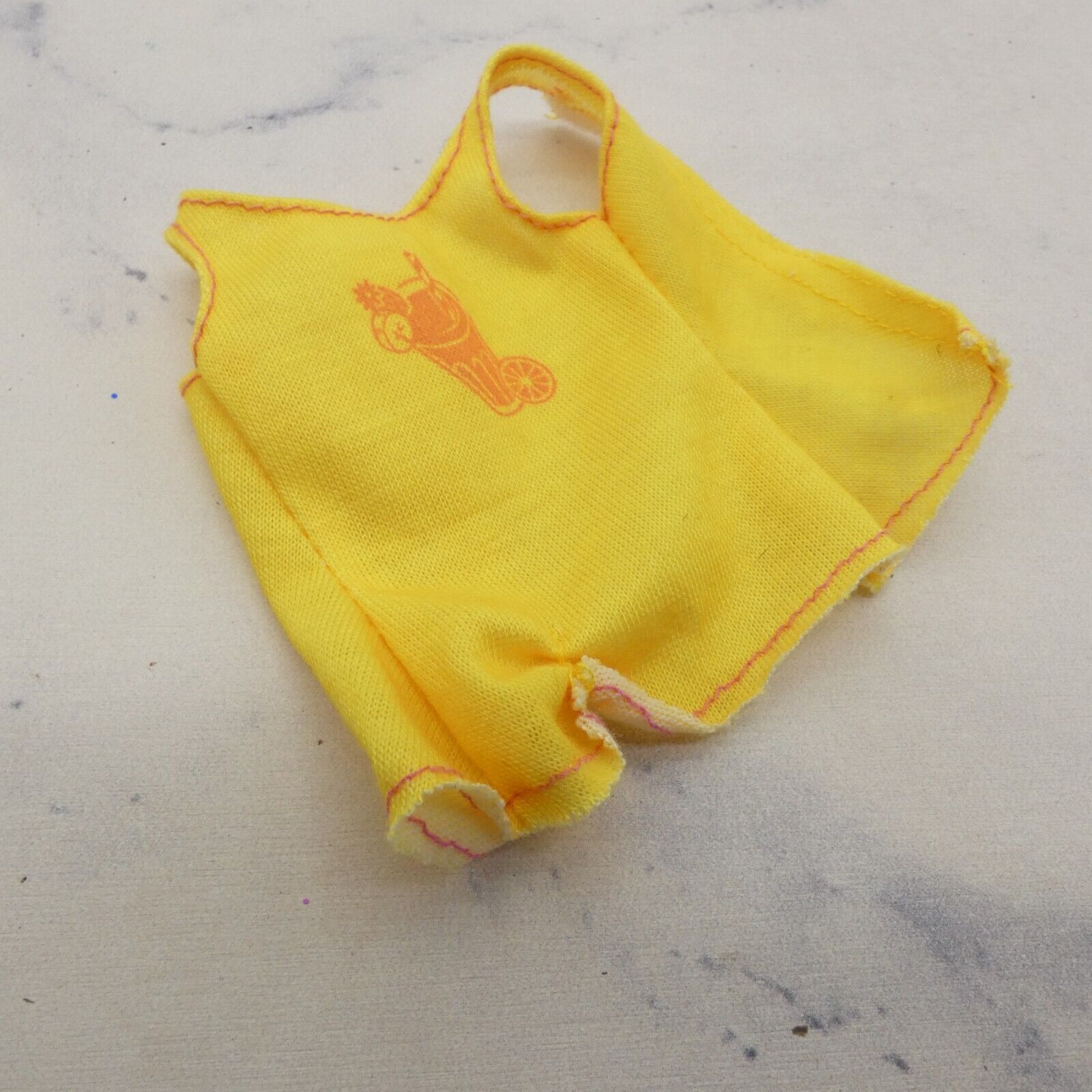 Barbie Doll Size Shirt Tank Top Yellow Sleeveless Lemonade Cocktail Beachwear