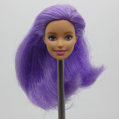 Barbie Color Reveal Tie Dye Doll Head Millie Face Light Skin Purple Hair HCD29