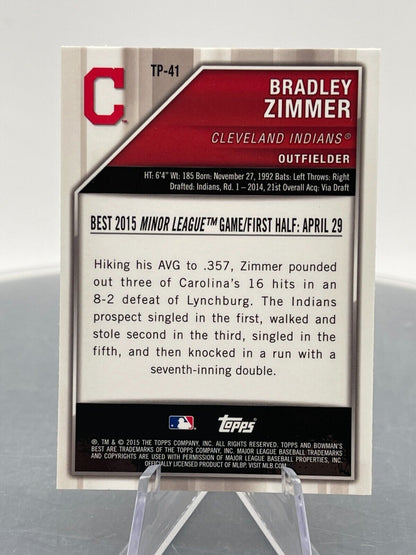 Bradley Zimmer 2015 Bowman's Best #TP-41 Cleveland Indians Outfield Topps