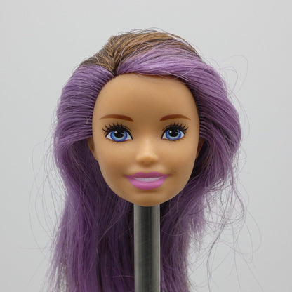 Barbie Skipper Babysitter Doll Head Brown Hair Purple Eyes Light Skin FJB00 2018