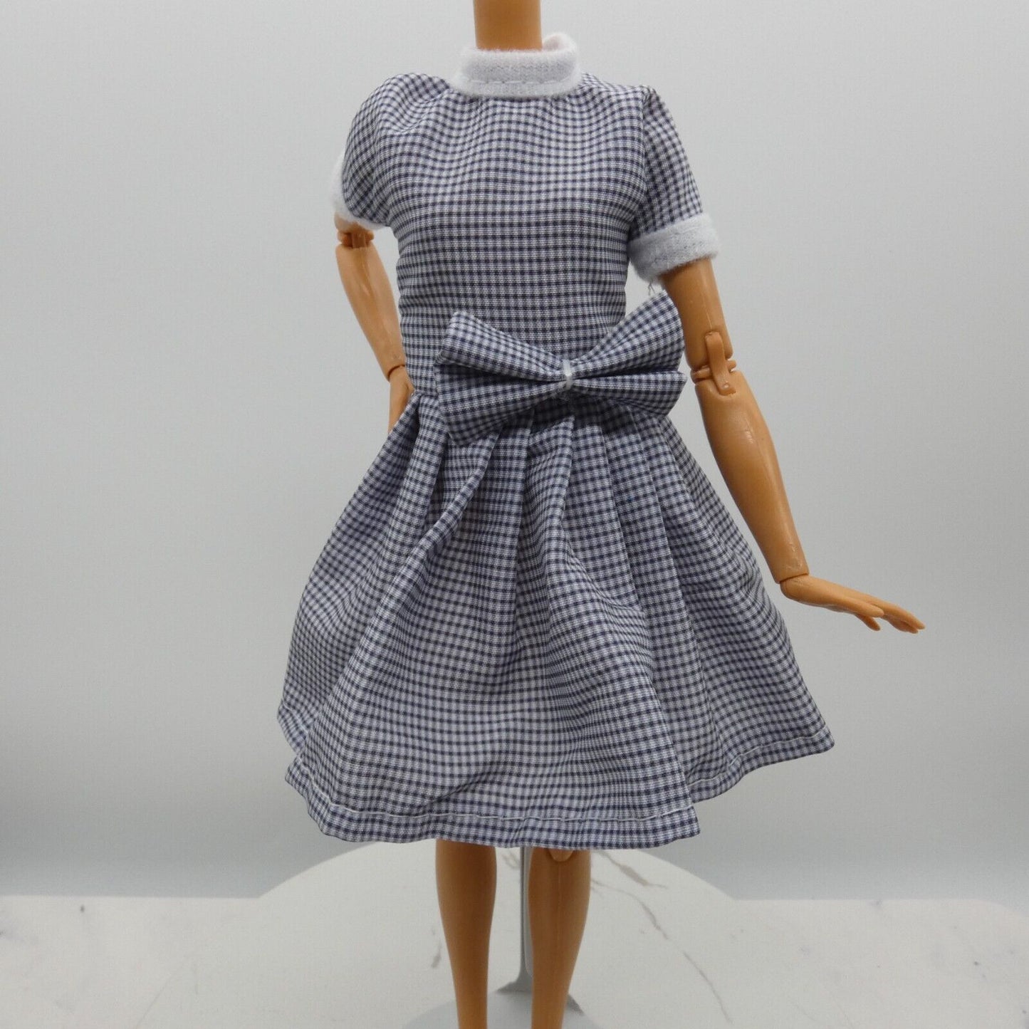 Barbie Doll Size Fashion Dress Black White Check Retro Lucy Fits Model Muse MTM