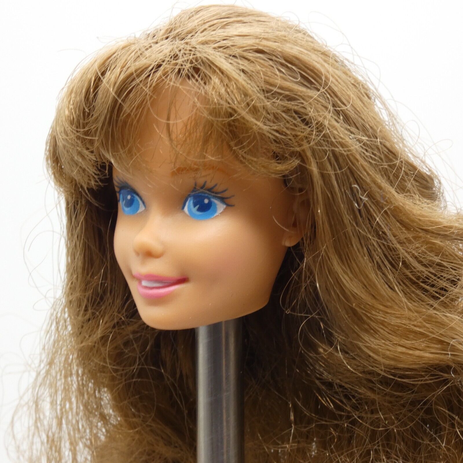 Barbie Little Debbie SuperStar Doll Head Light Skin Curly Brown Hair 1992 10123