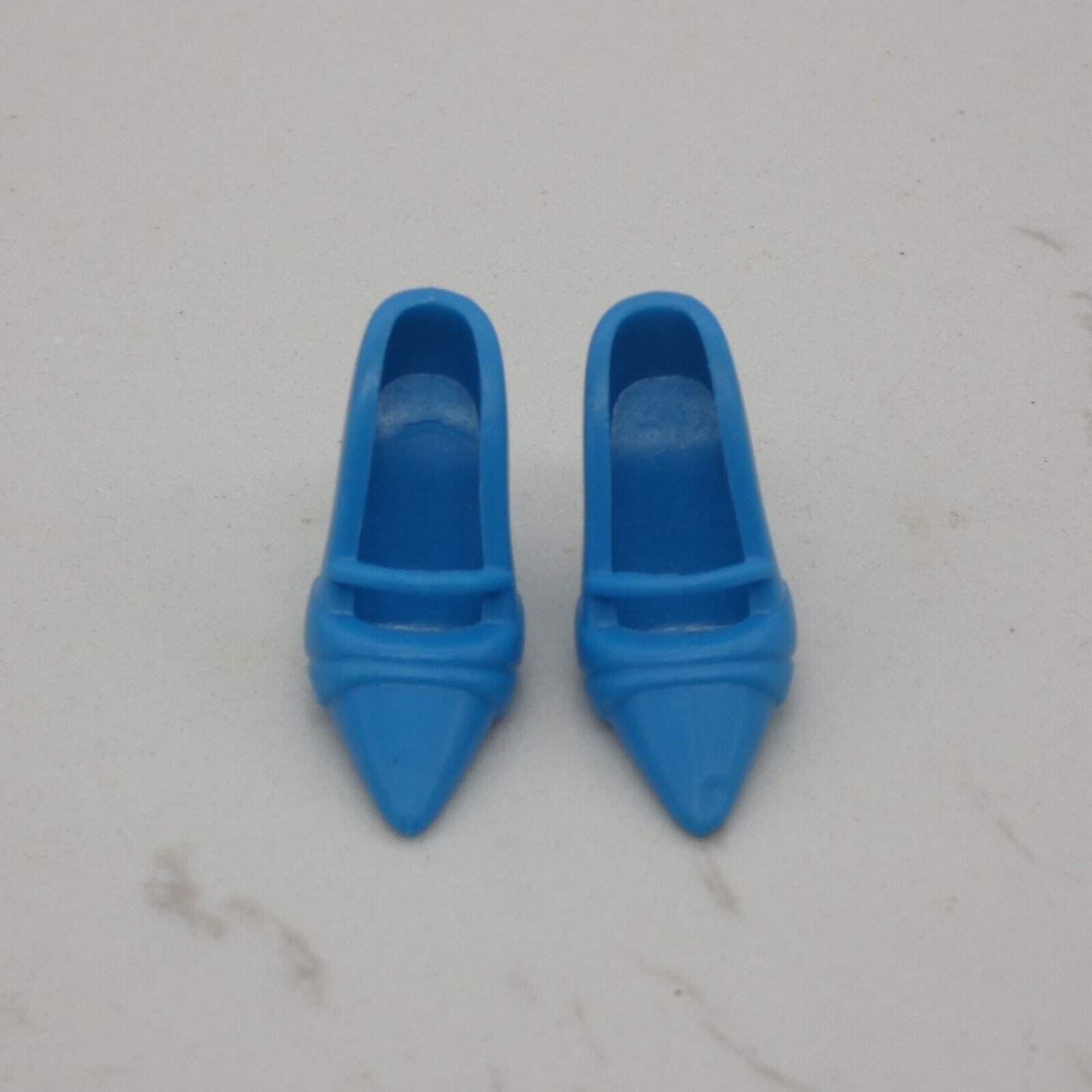 Barbie Doll Size Shoes High Heel Blue Closed Pointed Toe Pumps Clone M82