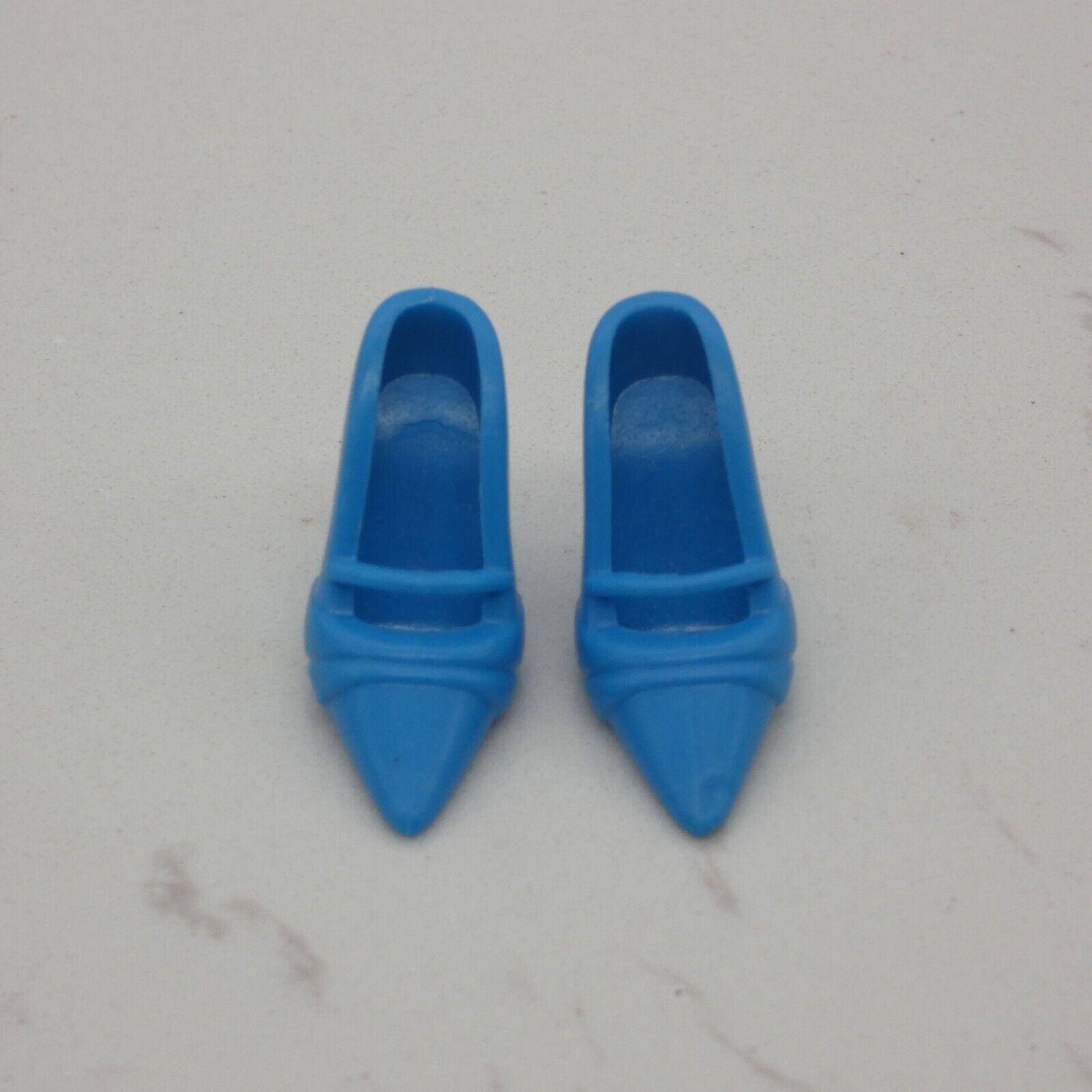 Barbie Doll Size Shoes High Heel Blue Closed Pointed Toe Pumps Clone M82