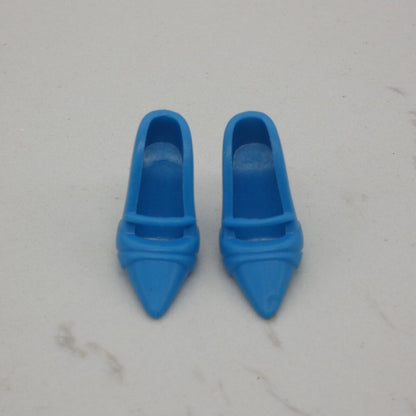 Barbie Doll Size Shoes High Heel Blue Closed Pointed Toe Pumps Clone M82