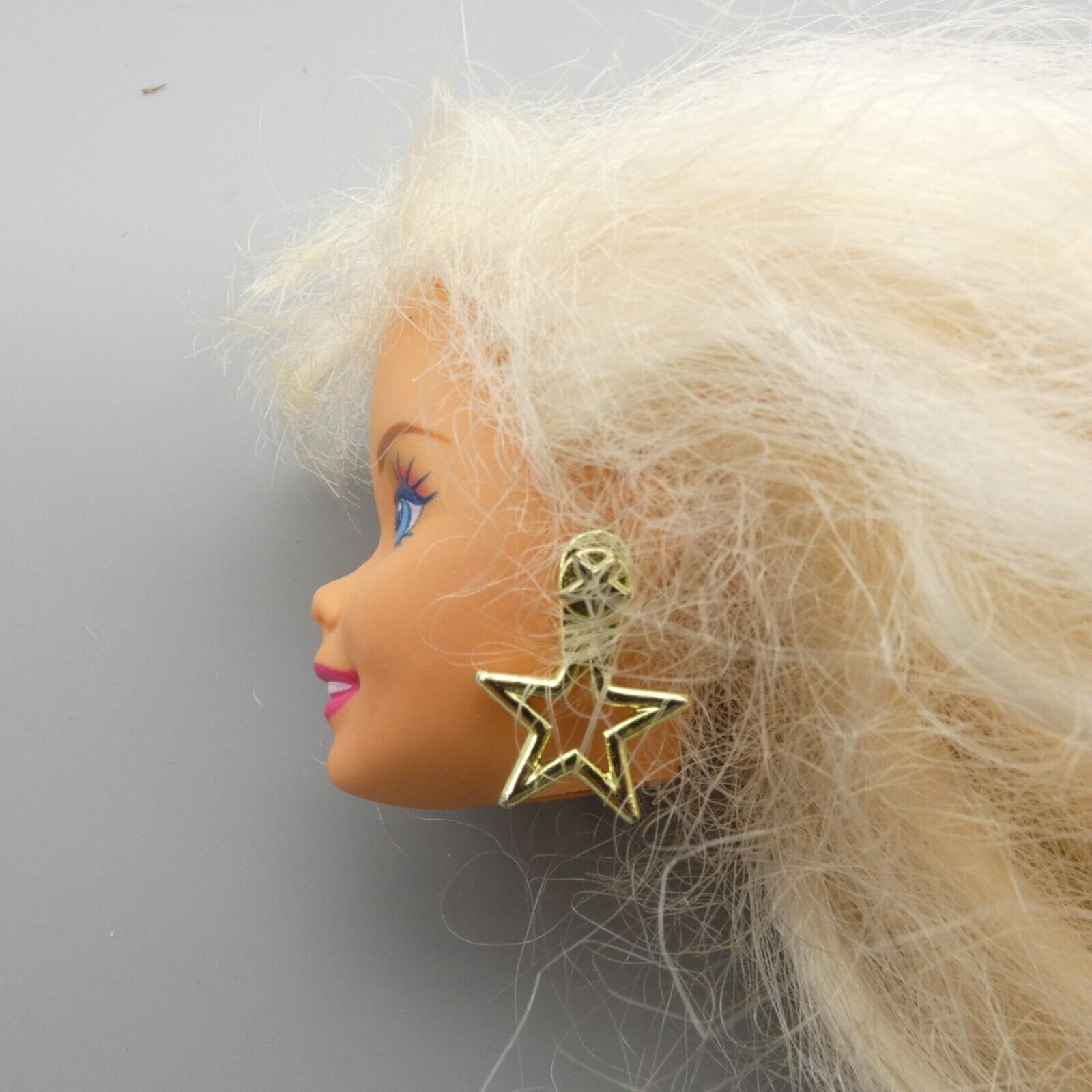 Barbie Jewel Hair Mermaid Doll Head Only Star Shaped Earrings 1195 Mattel 14586