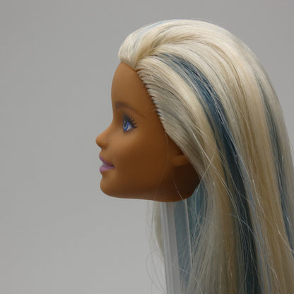 Barbie Fashionistas 120 Doll Head Only Millie White Blue Hair 2019 Mattel FXL53