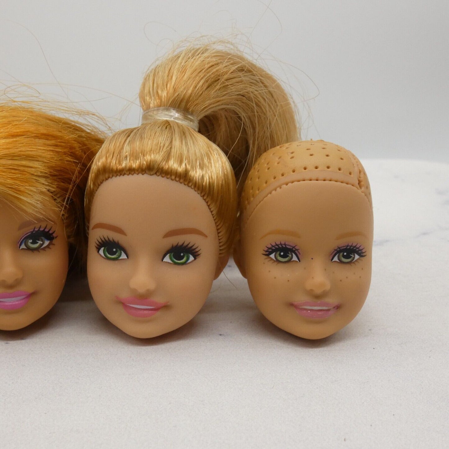 Barbie Sister Doll Head Lot of 5 Heads Stacie Face Strawberry Blonde Green Eyes