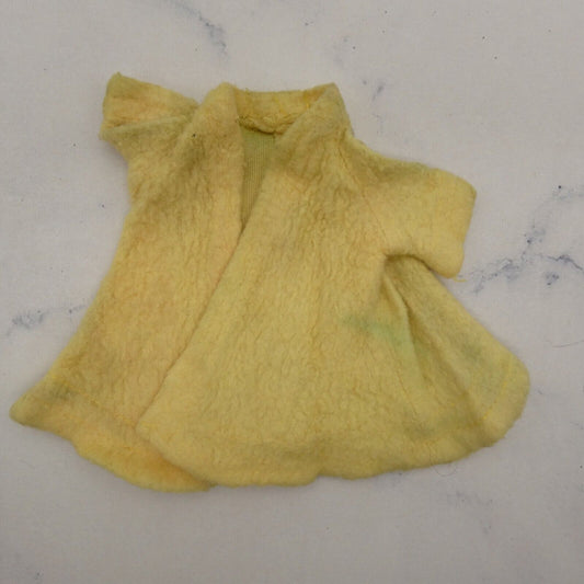 Vintage Ideal Toy Corp Coat Jacket Robe Yellow Fleece Terry Cloth Flawed