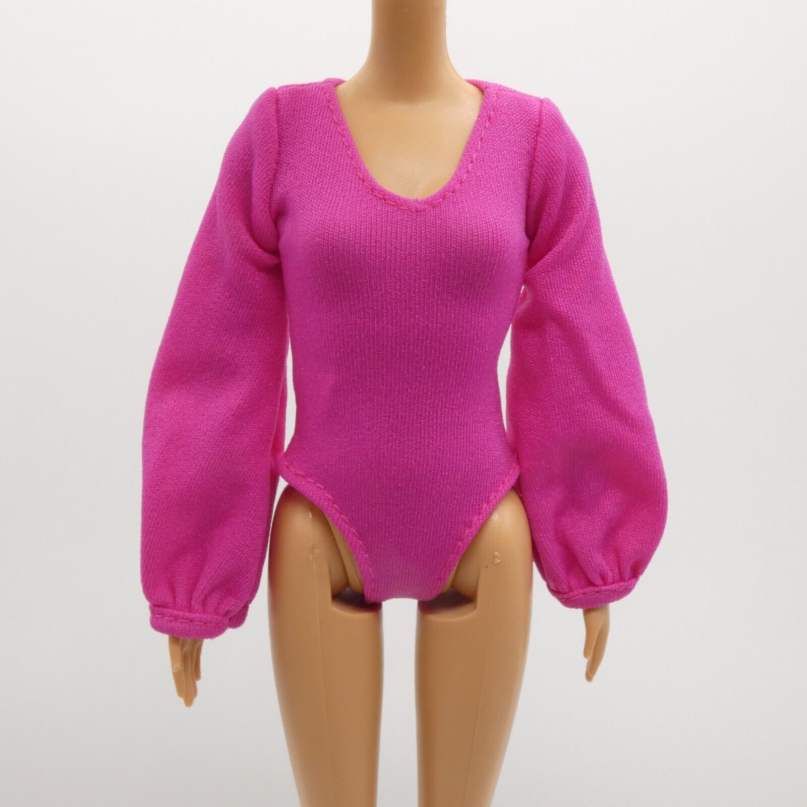 Barbie Doll Bodysuit Pink Magenta Long Sleeve Fits Bellybutton Fashionistas Tall