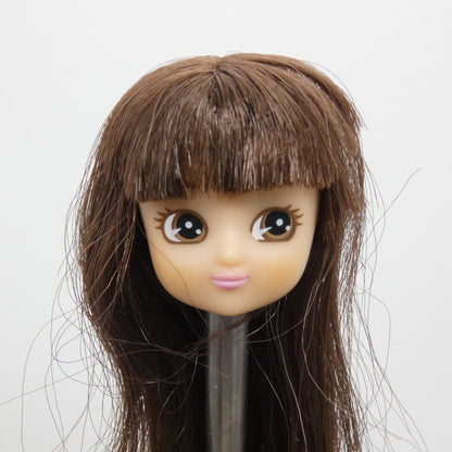 Arklu London Lottie 7 Inch Doll Head Only Brown Hair Bangs Brown Eyes Light Skin