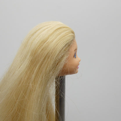 Barbie Chelsea Kelly Doll Head Only Straight Blonde Hair Blue Eyes Mattel