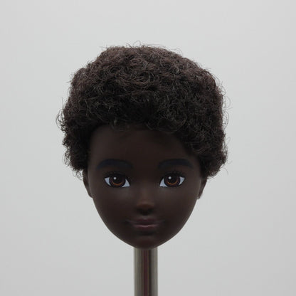 Creatable World Doll Head Curly Black Hair AA Dark Skin 2020 Mattel GKV49