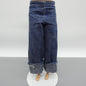 Barbie Doll Size Pants Blue Jean Wide Leg Rolled Cuff Distress Fits Fashionistas