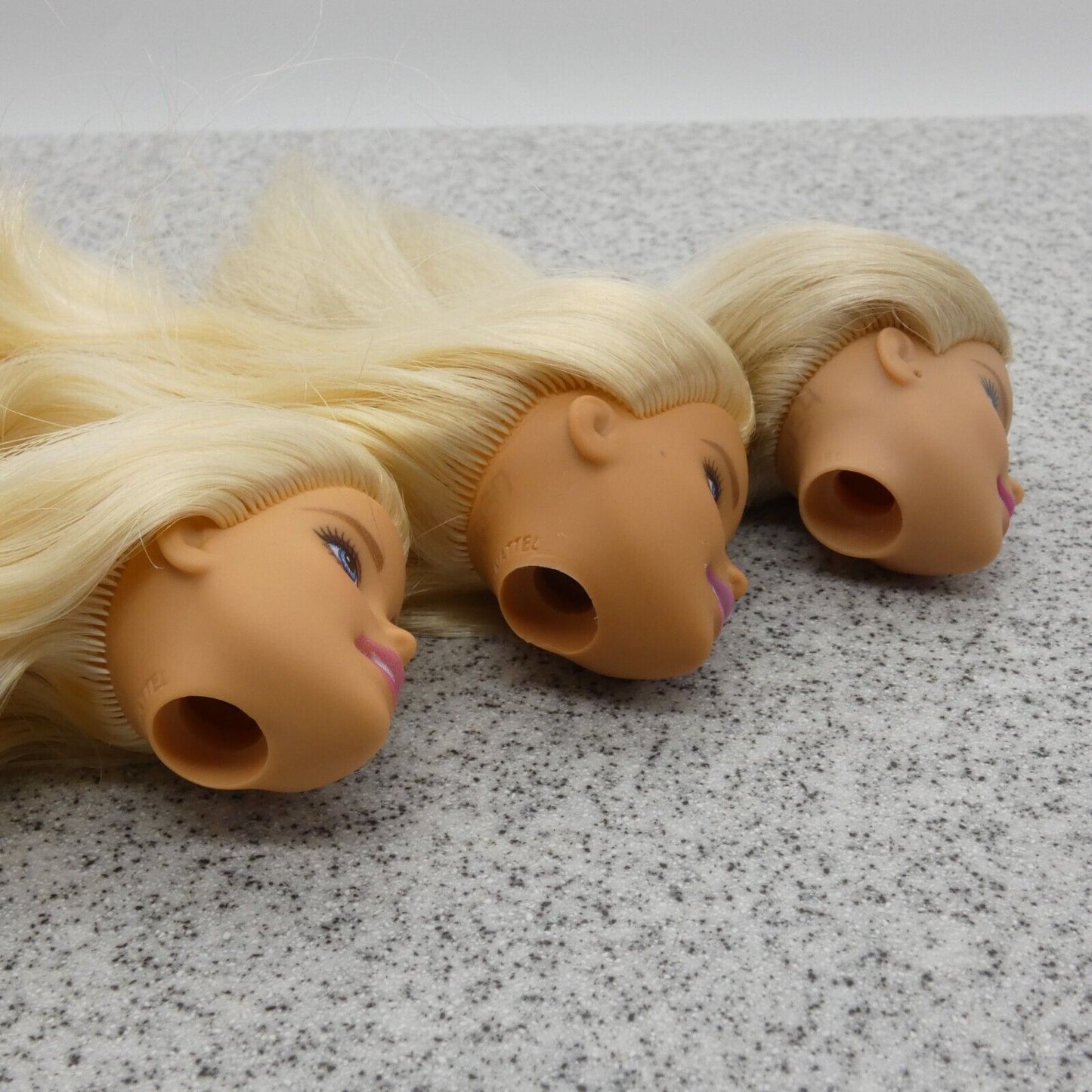 Barbie Doll Head Lot of 3 Millie Face Blonde Blue Eyes Medium Light Skin J291