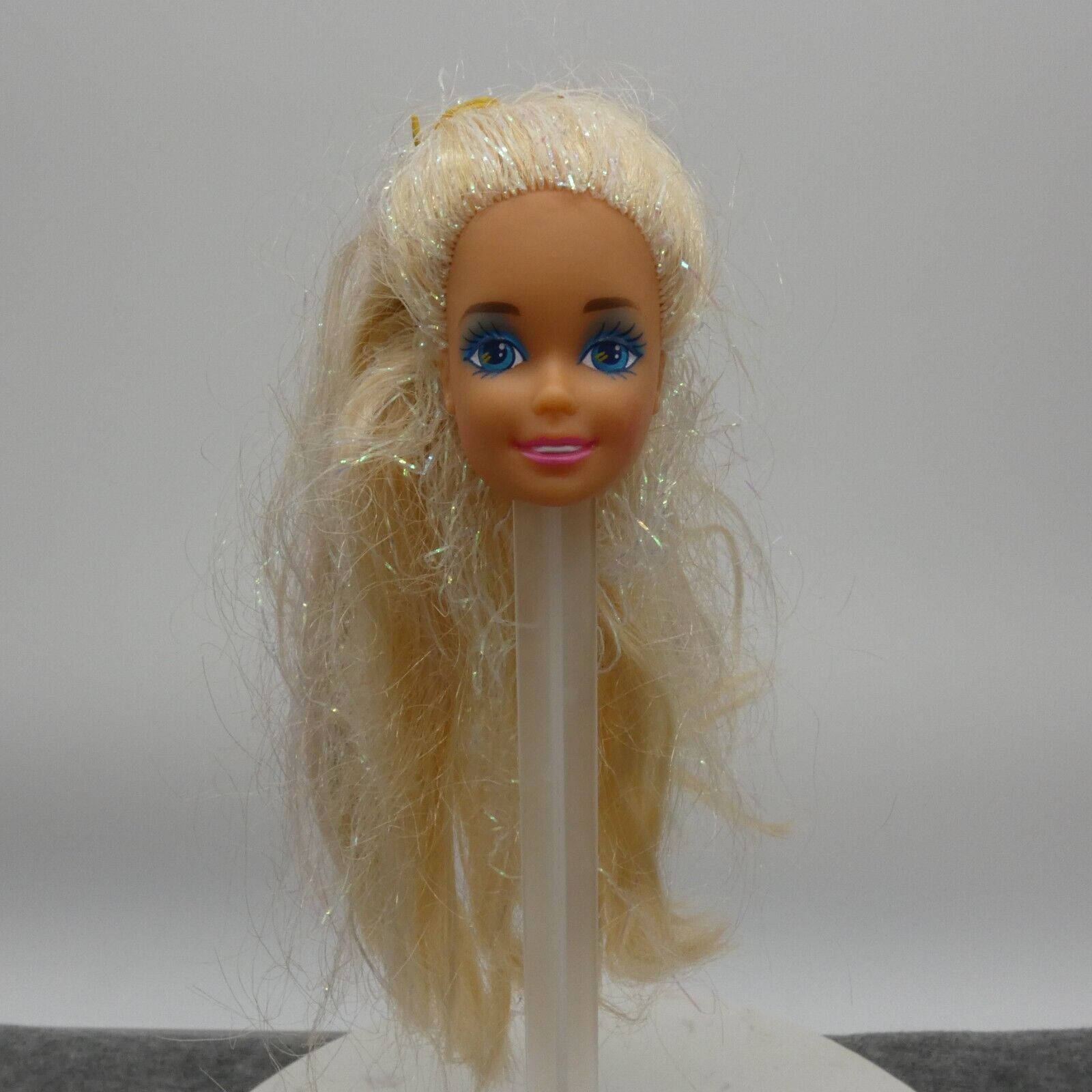 Barbie Mermaid Doll Head Only 1992 SuperStar Blonde Tinsel Hair 1434 Mattel